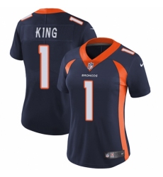 Women's Nike Denver Broncos #1 Marquette King Navy Blue Alternate Vapor Untouchable Limited Player NFL Jersey