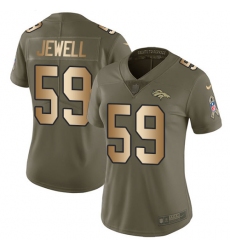 Women's Nike Denver Broncos #59 Josey Jewell Limited Olive Gold 2017 Salute to Service NFL Jersey