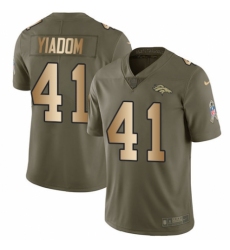 Men's Nike Denver Broncos #41 Isaac Yiadom Limited Olive/Gold 2017 Salute to Service NFL Jersey