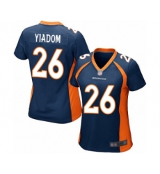 Women's Denver Broncos #26 Isaac Yiadom Game Navy Blue Alternate Football Jersey