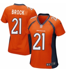 Women's Nike Denver Broncos #21 Tramaine Brock Game Orange Team Color NFL Jersey