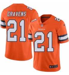 Men's Nike Denver Broncos #21 Su'a Cravens Limited Orange Rush Vapor Untouchable NFL Jersey