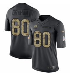 Men's Nike Green Bay Packers #80 Jimmy Graham Limited Black 2016 Salute to Service NFL Jersey