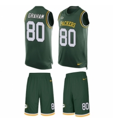 Men's Nike Green Bay Packers #80 Jimmy Graham Limited Green Tank Top Suit NFL Jersey