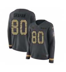 Women's Nike Green Bay Packers #80 Jimmy Graham Limited Black Salute to Service Therma Long Sleeve NFL Jersey