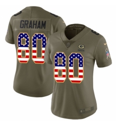 Women's Nike Green Bay Packers #80 Jimmy Graham Limited Olive/USA Flag 2017 Salute to Service NFL Jersey