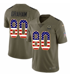 Youth Nike Green Bay Packers #80 Jimmy Graham Limited Olive/USA Flag 2017 Salute to Service NFL Jersey