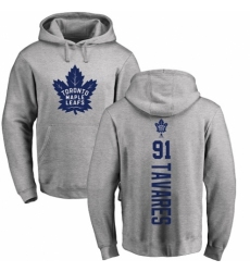 NHL Adidas Toronto Maple Leafs #91 John Tavares Ash Backer Pullover Hoodie