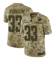 Men's Nike Detroit Lions #33 Kerryon Johnson Limited Camo 2018 Salute to Service NFL Jersey