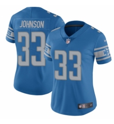Women's Nike Detroit Lions #33 Kerryon Johnson Blue Team Color Vapor Untouchable Limited Player NFL Jersey