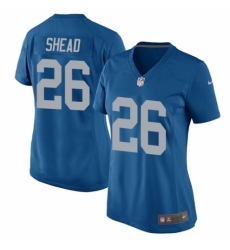 Women's Nike Detroit Lions #26 DeShawn Shead Game Blue Alternate NFL Jersey