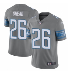 Youth Nike Detroit Lions #26 DeShawn Shead Limited Steel Rush Vapor Untouchable NFL Jersey