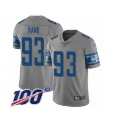 Men's Detroit Lions #93 Da'Shawn Hand Limited Gray Inverted Legend 100th Season Football Jersey