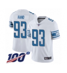 Men's Detroit Lions #93 Da'Shawn Hand White Vapor Untouchable Limited Player 100th Season Football Jersey