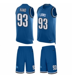 Men's Nike Detroit Lions #93 Da'Shawn Hand Limited Blue Tank Top Suit NFL Jersey