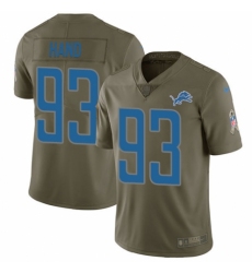 Men's Nike Detroit Lions #93 Da'Shawn Hand Limited Olive 2017 Salute to Service NFL Jersey