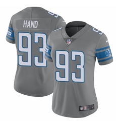 Women's Nike Detroit Lions #93 Da'Shawn Hand Limited Steel Rush Vapor Untouchable NFL Jersey