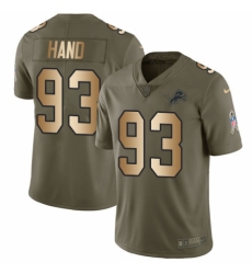 Youth Nike Detroit Lions #93 Da'Shawn Hand Limited Olive/Gold Salute to Service NFL Jersey