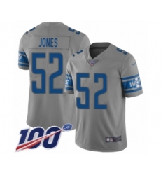Men's Detroit Lions #52 Christian Jones Limited Gray Inverted Legend 100th Season Football Jersey