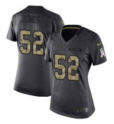 Women's Nike Detroit Lions #52 Christian Jones Limited Black 2016 Salute to Service NFL Jersey