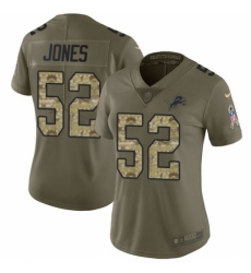 Women's Nike Detroit Lions #52 Christian Jones Limited Olive/Camo Salute to Service NFL Jersey