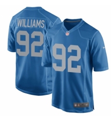 Men's Nike Detroit Lions #92 Sylvester Williams Game Blue Alternate NFL Jersey