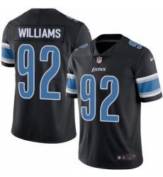 Men's Nike Detroit Lions #92 Sylvester Williams Limited Black Rush Vapor Untouchable NFL Jersey