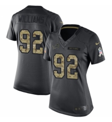 Women's Nike Detroit Lions #92 Sylvester Williams Limited Black 2016 Salute to Service NFL Jersey