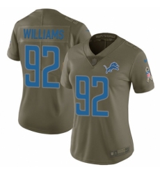 Women's Nike Detroit Lions #92 Sylvester Williams Limited Olive 2017 Salute to Service NFL Jersey