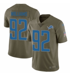 Youth Nike Detroit Lions #92 Sylvester Williams Limited Olive 2017 Salute to Service NFL Jersey