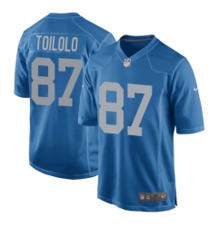 Men's Nike Detroit Lions #87 Levine Toilolo Game Blue Alternate NFL Jersey