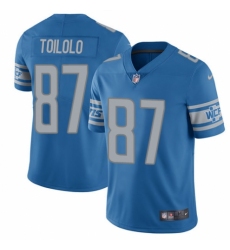 Youth Nike Detroit Lions #87 Levine Toilolo Blue Team Color Vapor Untouchable Elite Player NFL Jersey