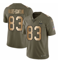 Men's Nike Green Bay Packers #83 Marquez Valdes-Scantling Limited Olive/Gold 2017 Salute to Service NFL Jersey