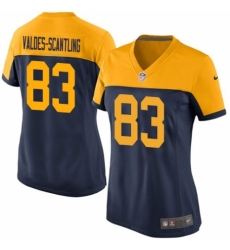 Women's Nike Green Bay Packers #83 Marquez Valdes-Scantling Navy Blue Alternate Vapor Untouchable Elite Player NFL Jersey