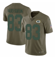 Youth Nike Green Bay Packers #83 Marquez Valdes-Scantling Limited Olive 2017 Salute to Service NFL Jersey