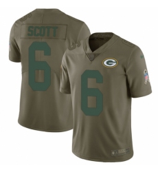Men's Nike Green Bay Packers #6 JK Scott Limited Olive 2017 Salute to Service NFL Jersey