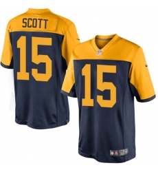 Youth Nike Green Bay Packers #15 JK Scott Limited Navy Blue Alternate NFL Jersey