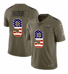 Youth Nike Green Bay Packers #9 DeShone Kizer Limited Olive/USA Flag 2017 Salute to Service NFL Jersey