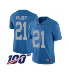Men's Detroit Lions #21 Tracy Walker Blue Alternate Vapor Untouchable Limited Player 100th Season Football Jersey