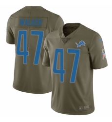 Men's Nike Detroit Lions #47 Tracy Walker Limited Olive 2017 Salute to Service NFL Jersey
