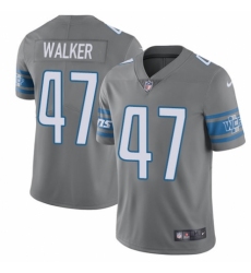 Men's Nike Detroit Lions #47 Tracy Walker Limited Steel Rush Vapor Untouchable NFL Jersey