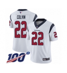 Men's Houston Texans #22 Aaron Colvin White Vapor Untouchable Limited Player 100th Season Football Jersey