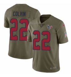 Men's Nike Houston Texans #22 Aaron Colvin Limited Olive 2017 Salute to Service NFL Jersey