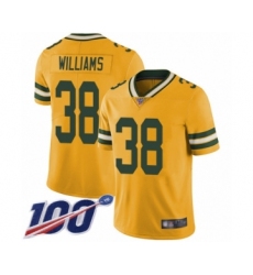 Men's Green Bay Packers #38 Tramon Williams Limited Gold Rush Vapor Untouchable 100th Season Football Jersey