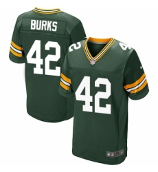 Men's Nike Green Bay Packers #42 Oren Burks Elite Green Team Color NFL Jersey