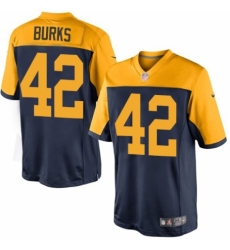 Youth Nike Green Bay Packers #42 Oren Burks Limited Navy Blue Alternate NFL Jersey