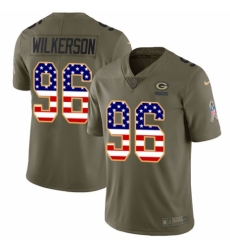 Men's Nike Green Bay Packers #96 Muhammad Wilkerson Limited Olive/USA Flag 2017 Salute to Service NFL Jersey