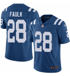Men's Nike Indianapolis Colts #28 Marshall Faulk Royal Blue Team Color Vapor Untouchable Limited Player NFL Jersey