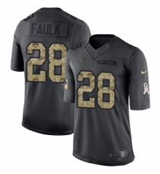 Youth Nike Indianapolis Colts #28 Marshall Faulk Limited Black 2016 Salute to Service NFL Jersey