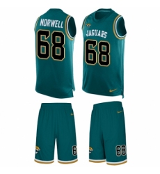 Men's Nike Jacksonville Jaguars #68 Andrew Norwell Limited Teal Green Tank Top Suit NFL Jersey